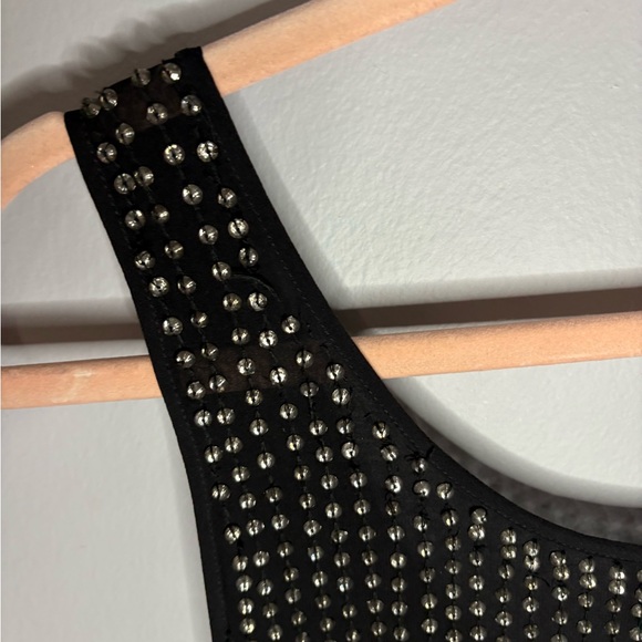 HAUTE HIPPIE Black Rhinestone Embellishment Mini Sheath Dress - Picture 5 of 7